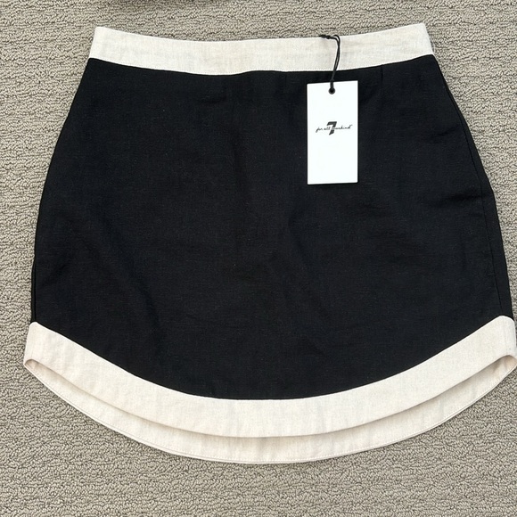 7 For All Mankind Mixed Linen Cropped Tank and Skirt Set NWT - Picture 4 of 9